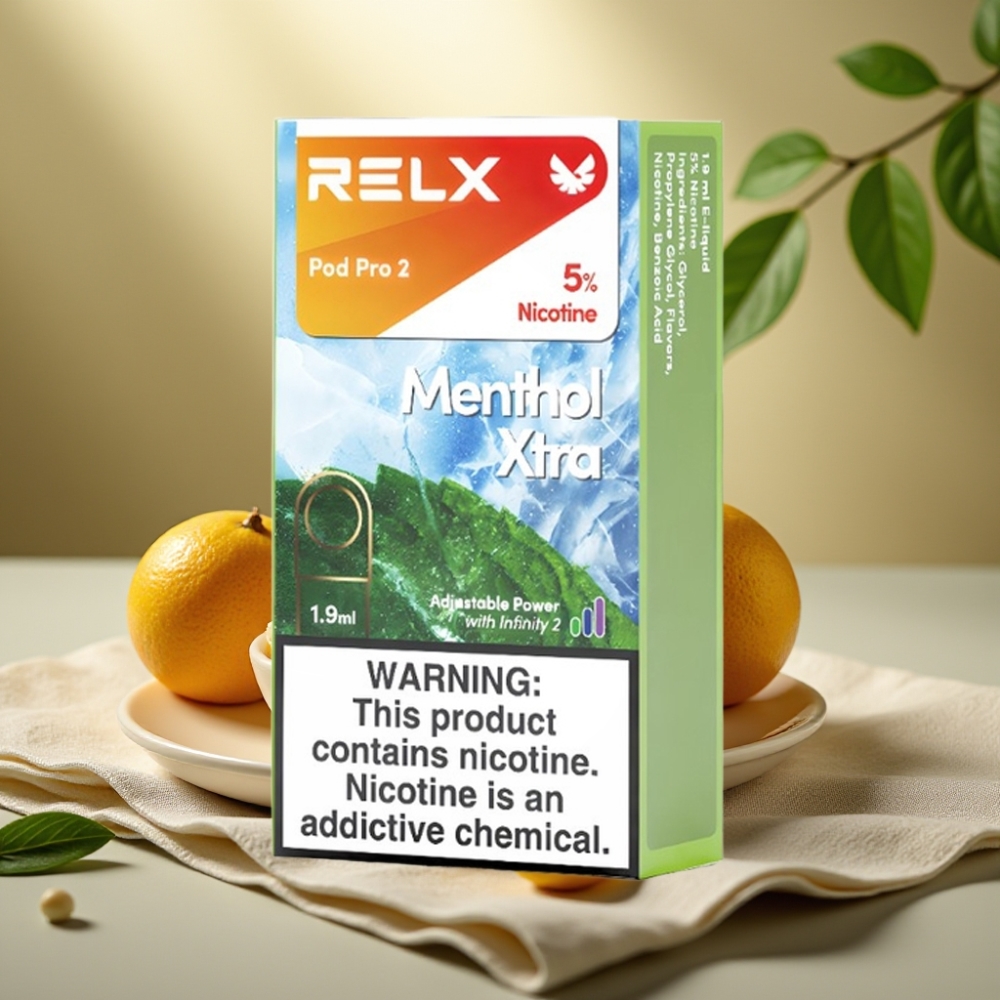 RELX Pod Pro 2 Mentol Xtra 5%, 600 fajok, 1.9ml, 3 režimy napätia