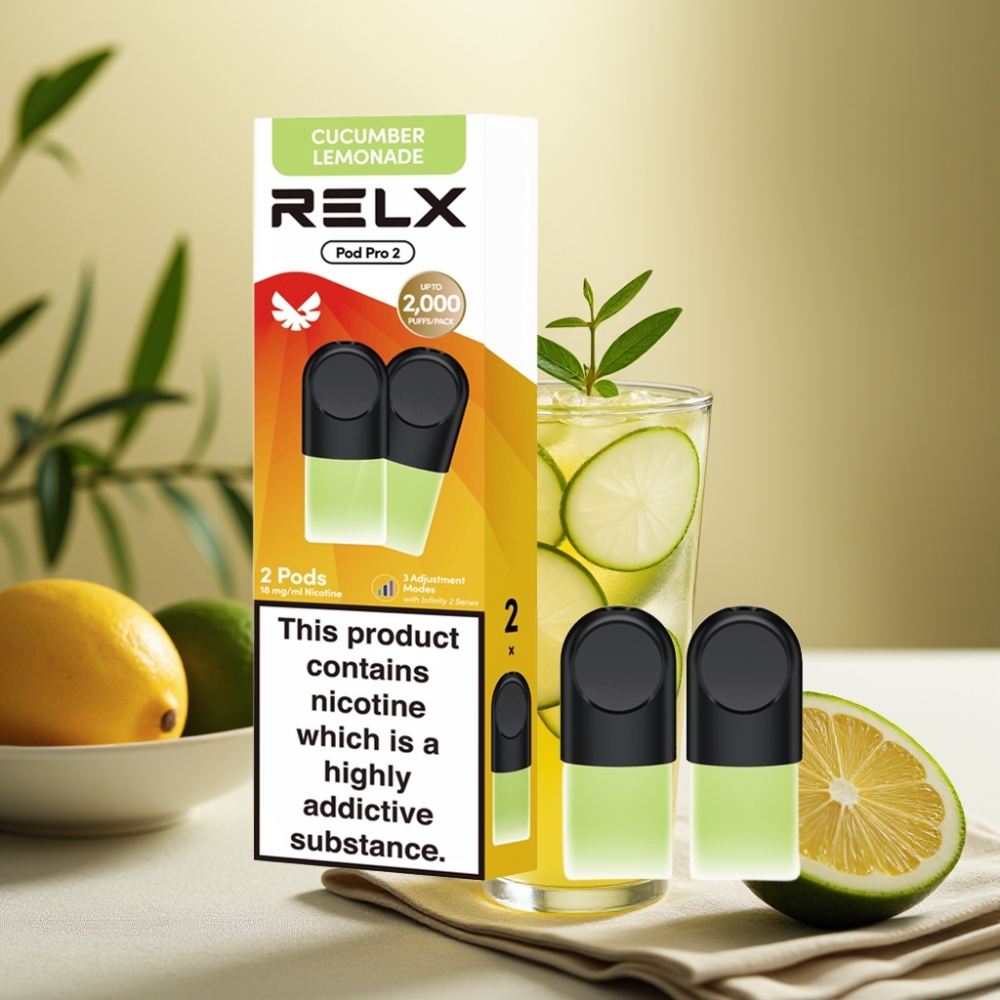 RELX Pod Pro 2 Uhorka Citronáda 1,8% nikotín, 600 potiahnutí, 3 módy výkonu