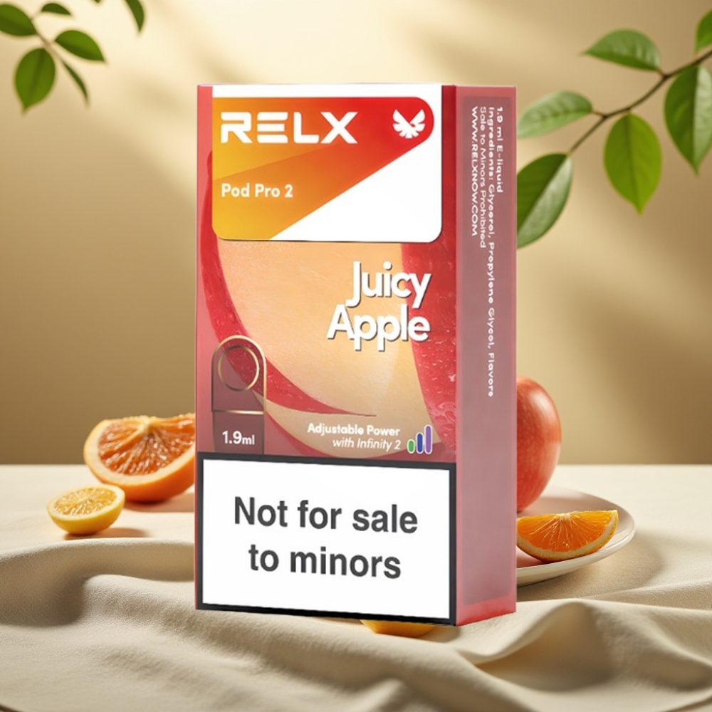 RELX Pod Pro 2 Šťavnaté Jablko 0% nikotínu, 600 potiahnutí, 3 režimy výkonu